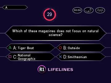 Who Wants to Be a Millionaire - 2nd Edition (US) screen shot game playing